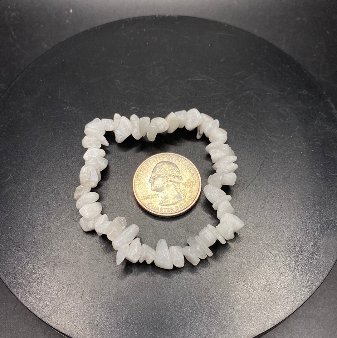 White Moonstone Chip Bracelet