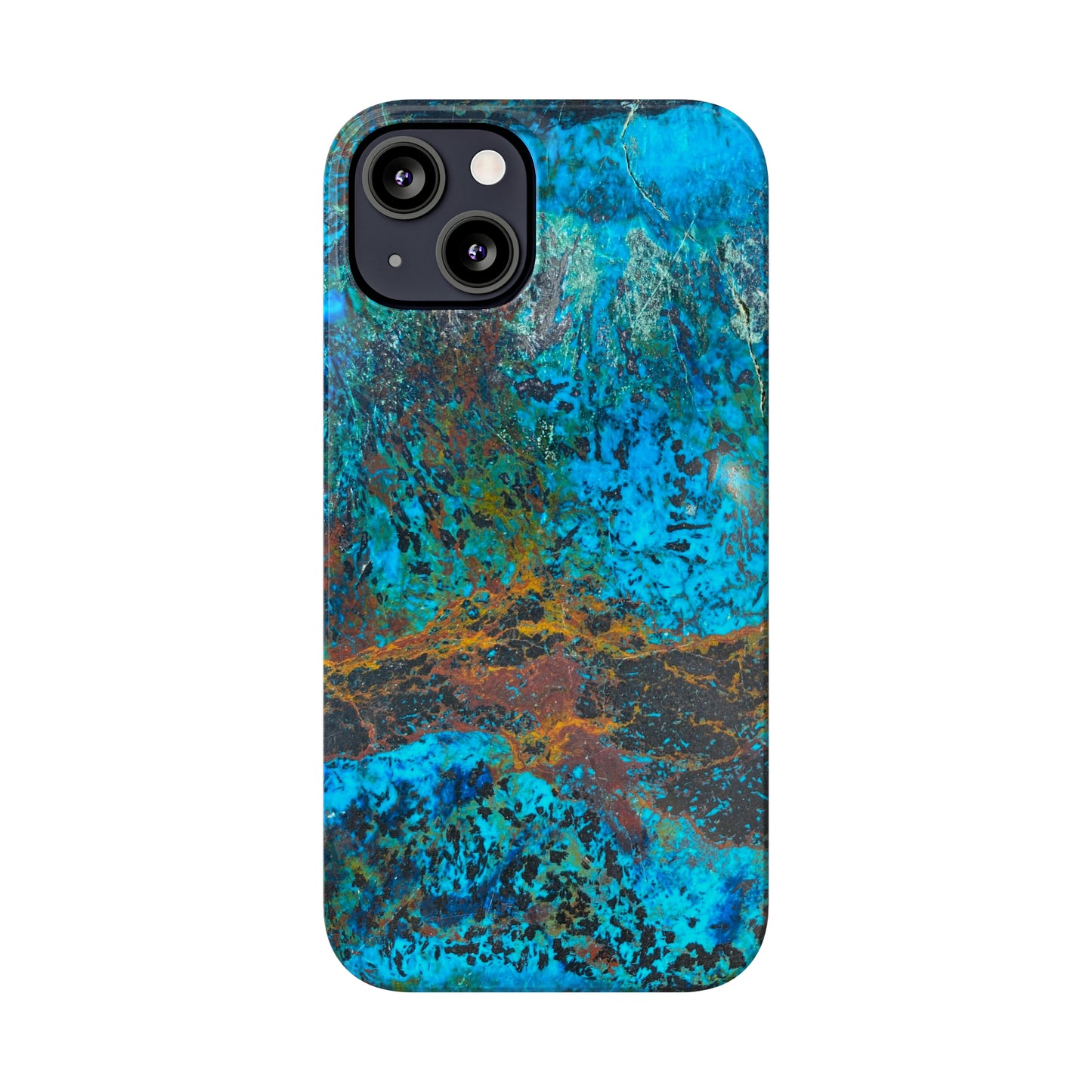 Slim Phone Cases - Chrysocolla Mineral Mix Design C