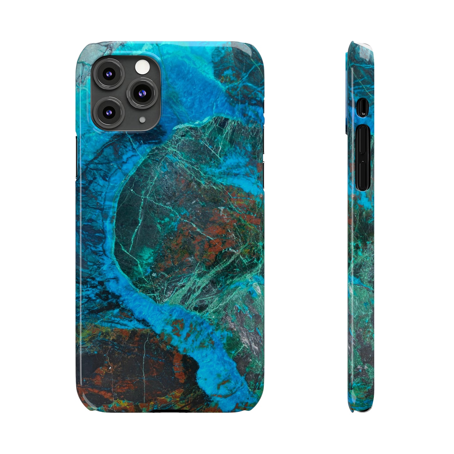 Slim Phone Cases - Chrysocolla Mineral Mix Design A