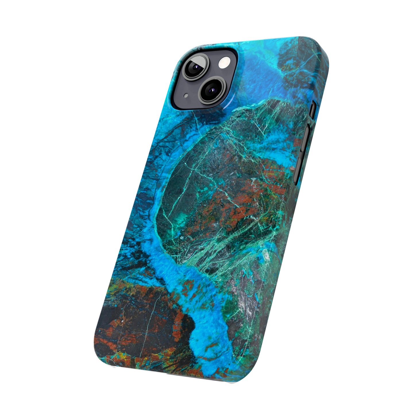 Slim Phone Cases - Chrysocolla Mineral Mix Design A