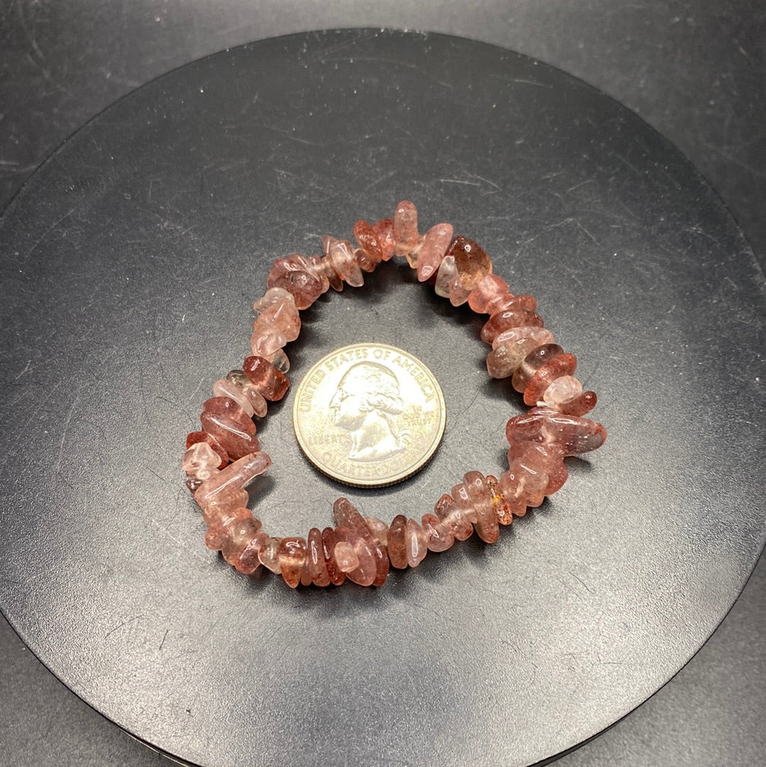 Strawberry Quartz Chip Bracelet