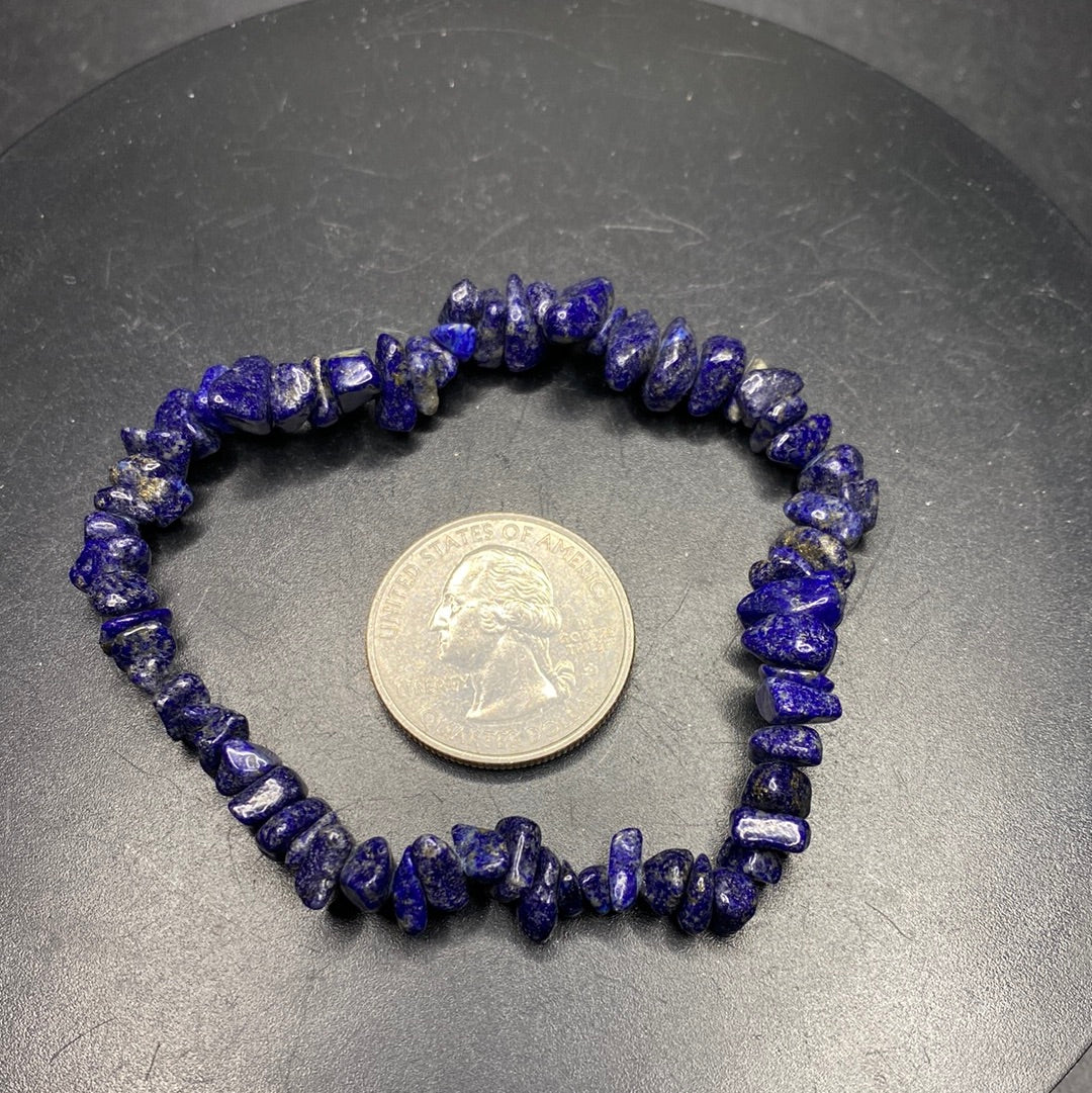 Dark Lapis gem chip bracelet