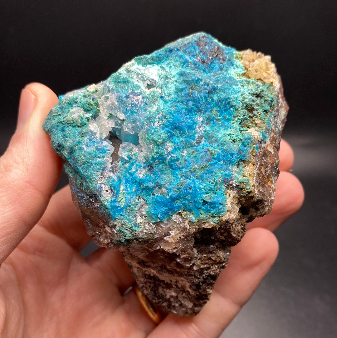 Shattuckite, Chrysocolla and Azurite in Matrix - Mexico