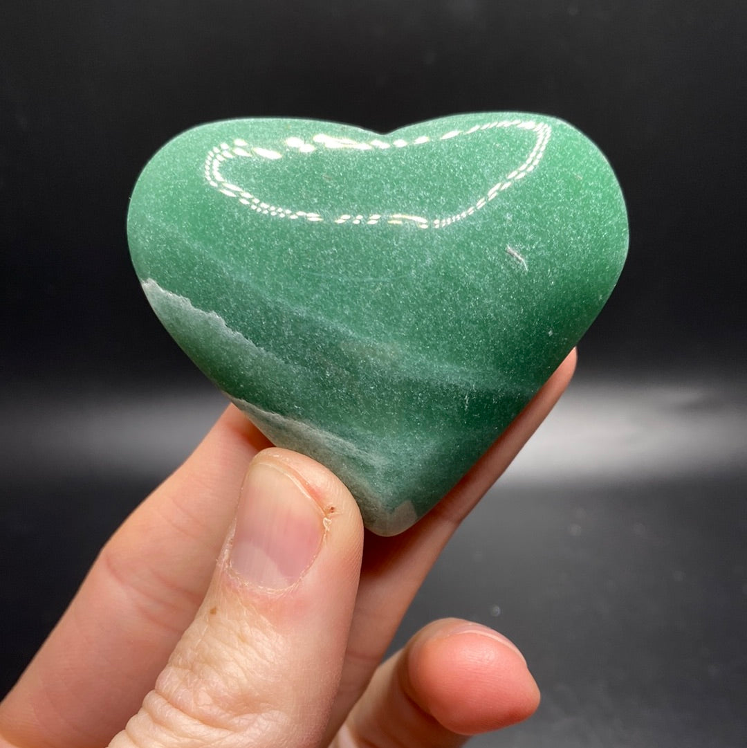 Green Aventurine Hearts
