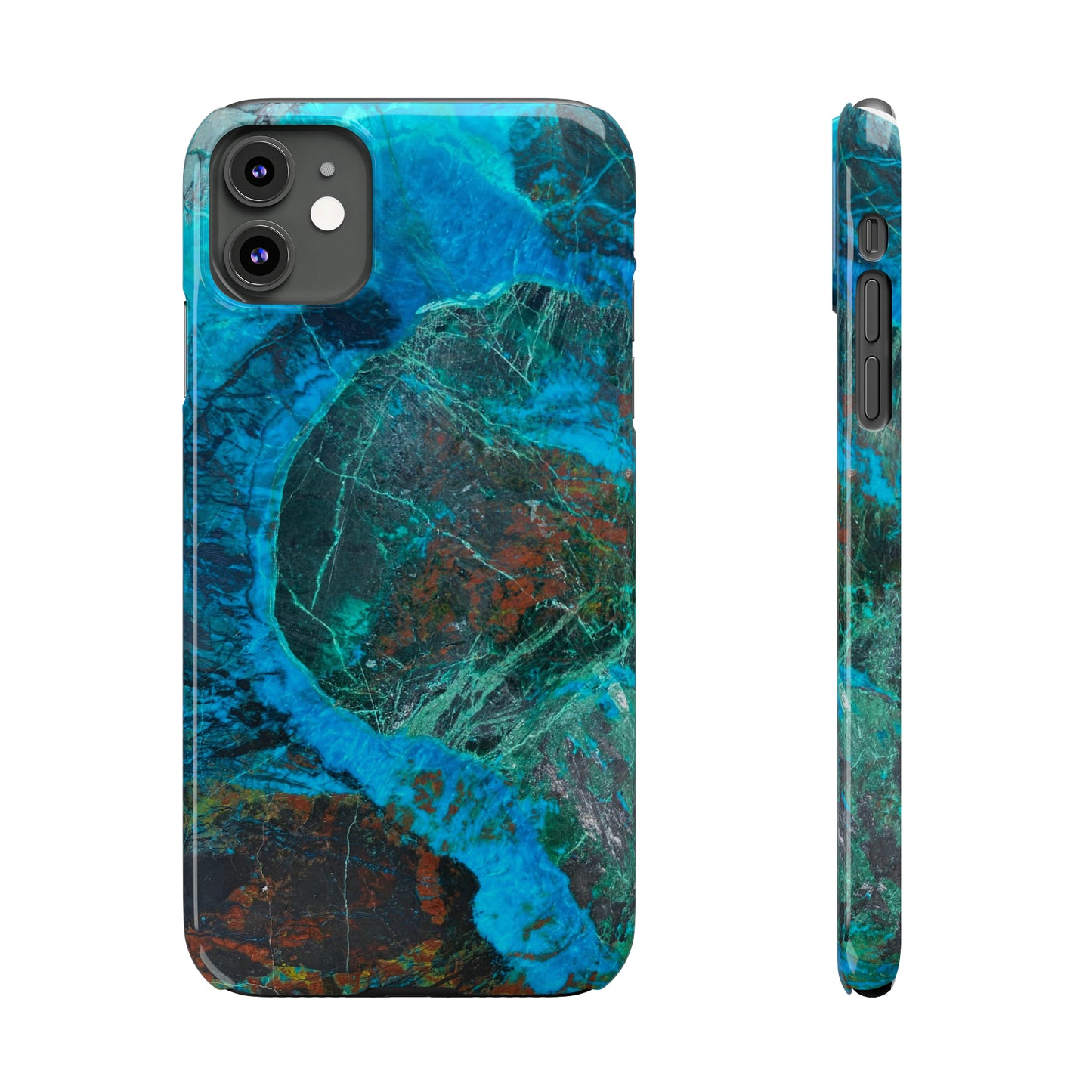 Slim Phone Cases - Chrysocolla Mineral Mix Design A