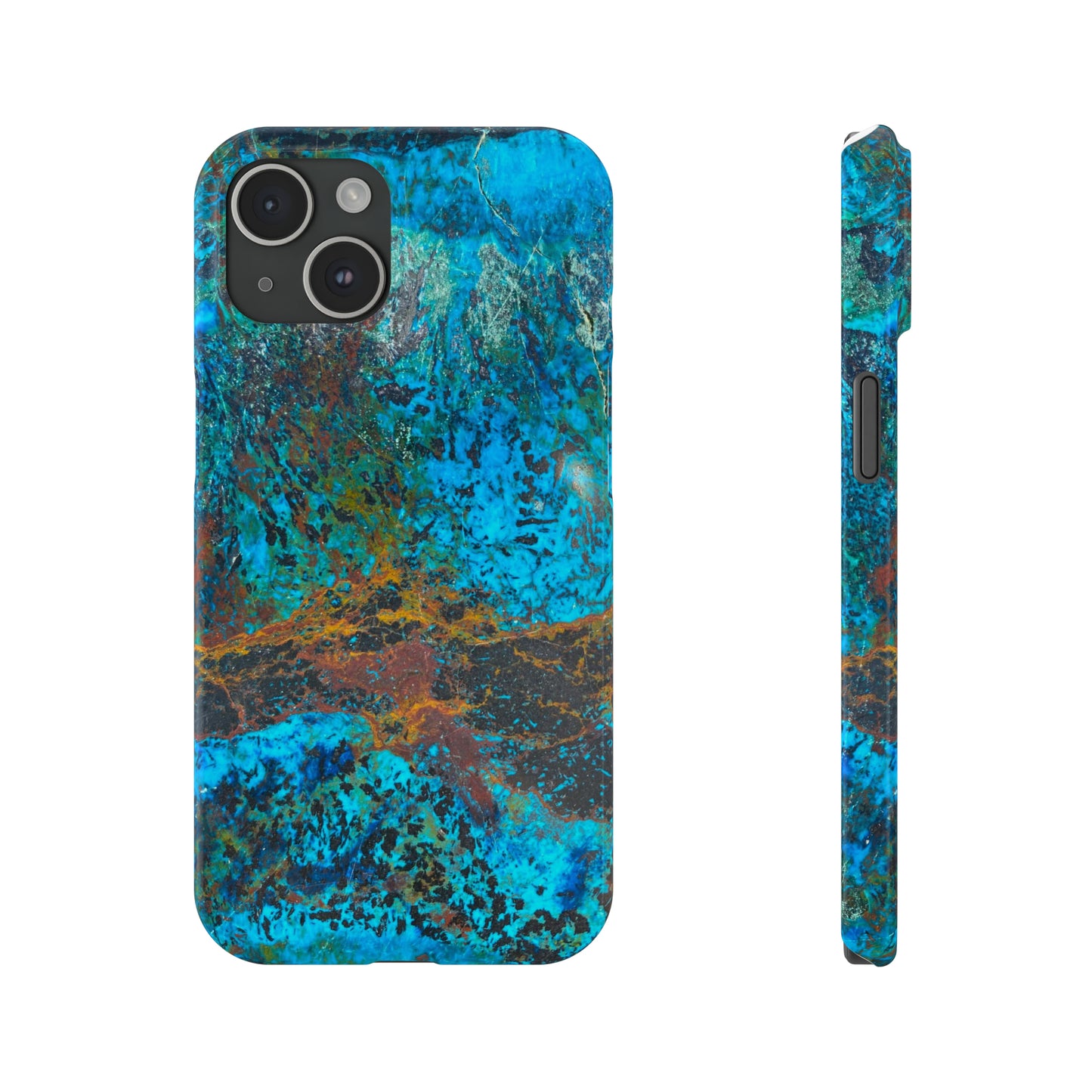 Slim Phone Cases - Chrysocolla Mineral Mix Design C