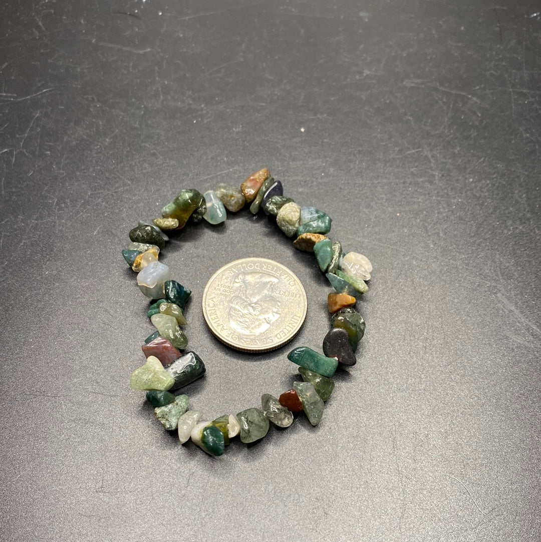 Moss Agate Chip Bracelet