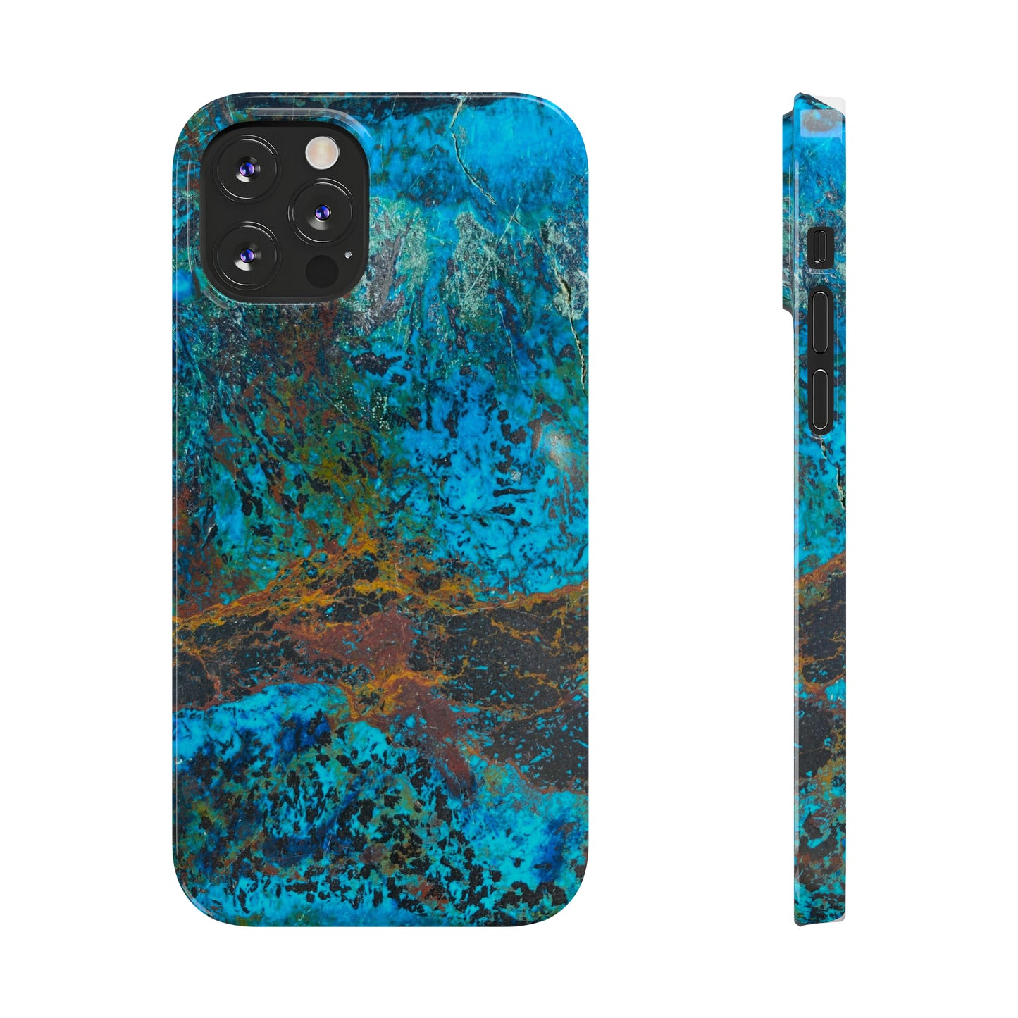 Slim Phone Cases - Chrysocolla Mineral Mix Design C