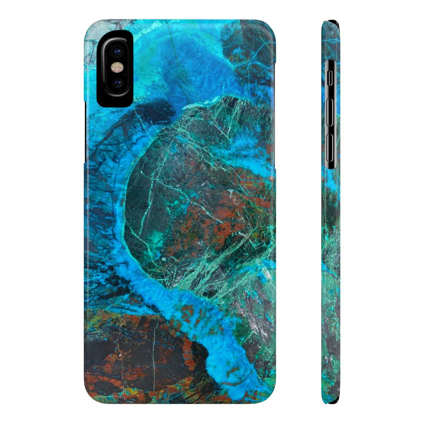 Slim Phone Cases - Chrysocolla Mineral Mix Design A