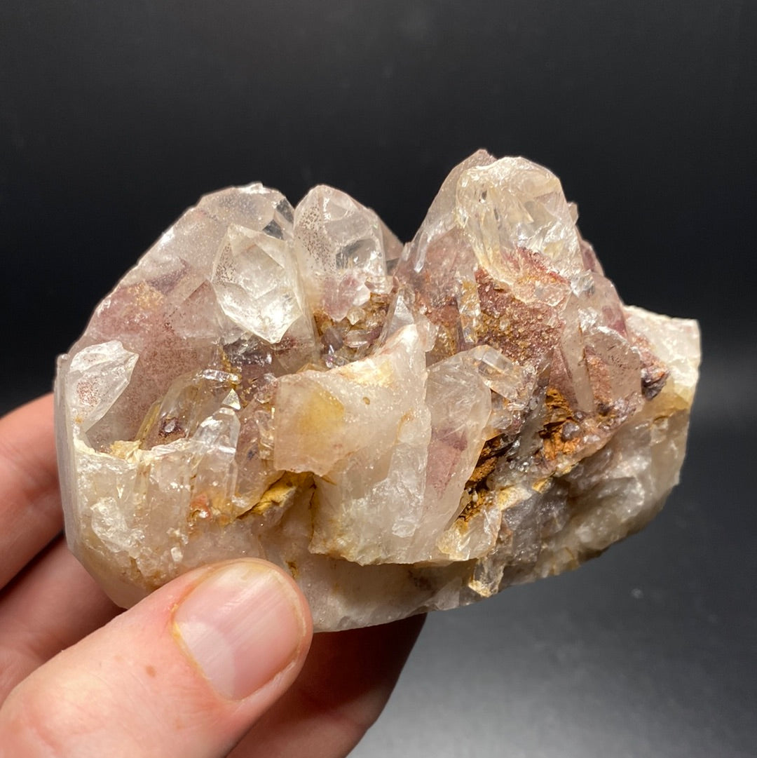 Hematite Phantom Quartz Cluster - India