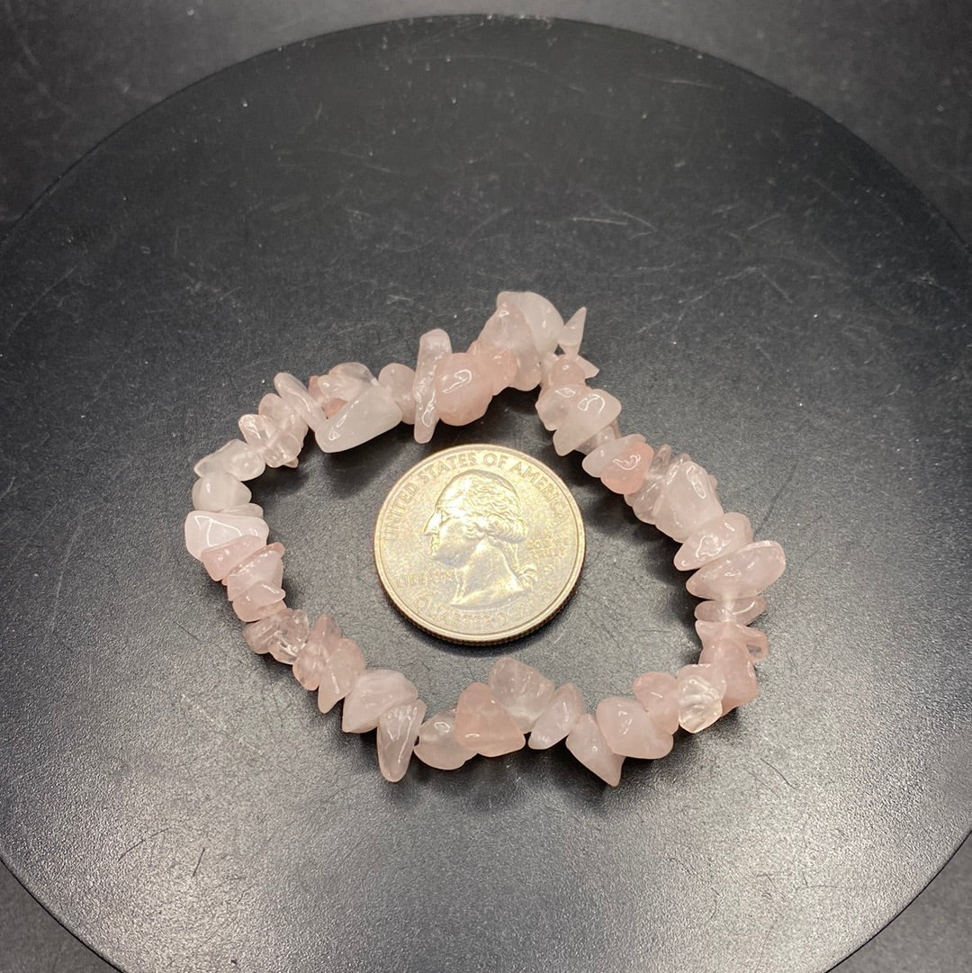 Rose Quartz Chip Bracelet