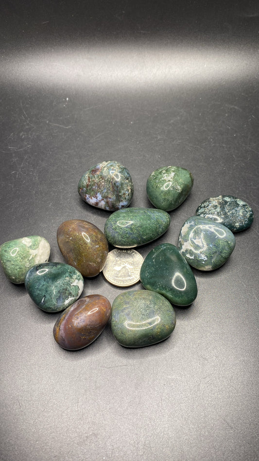 Moss Agate Tumbles - Large