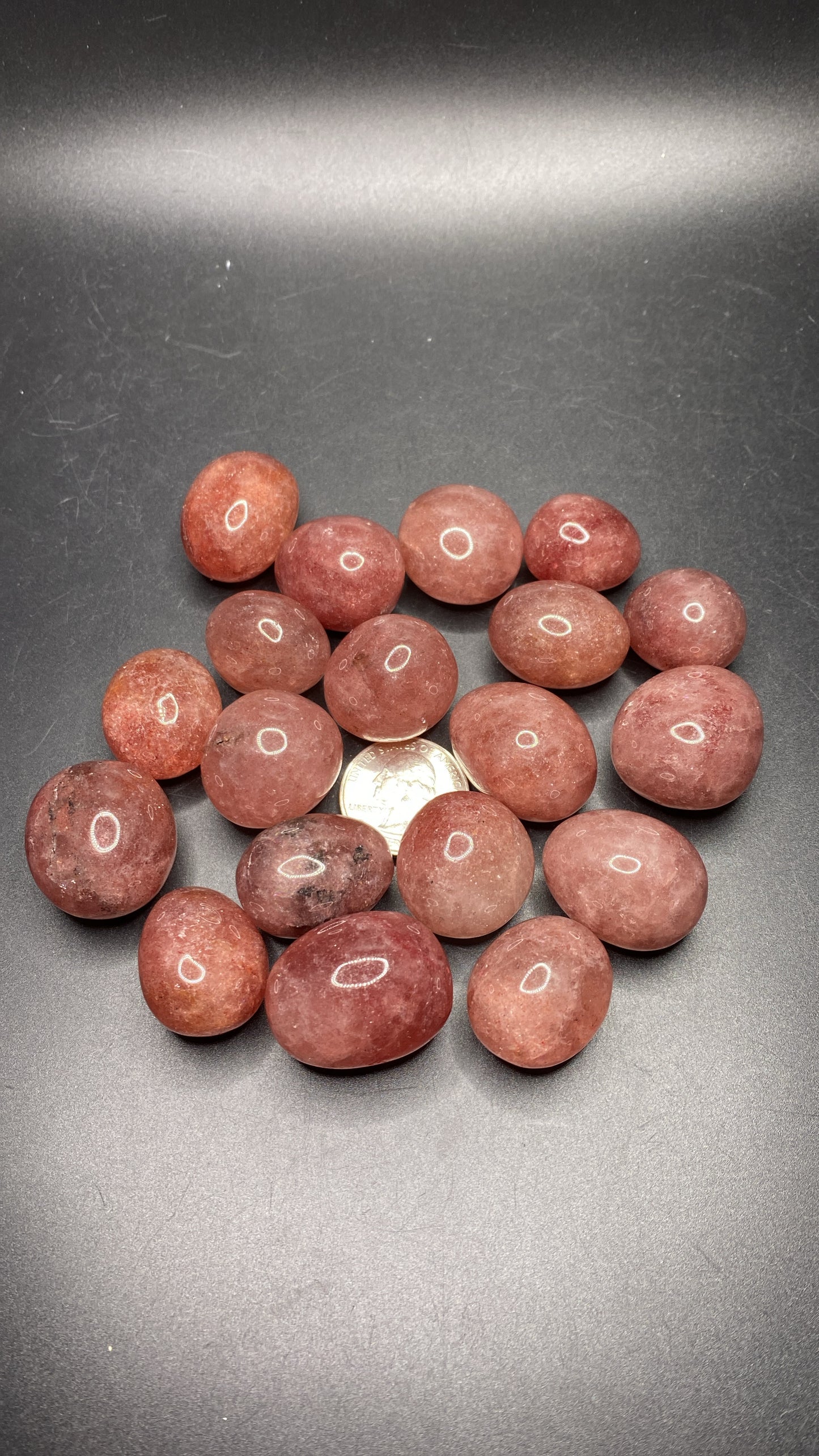 Strawberry Quartz Tumbles - Tanzania