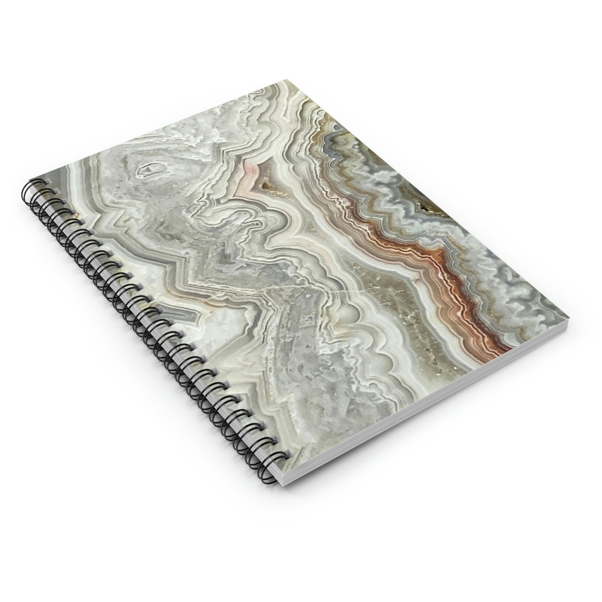Spiral Notebook with Crazy Lace Agate Design