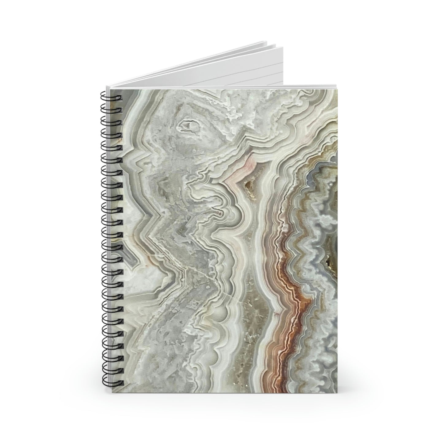 Spiral Notebook with Crazy Lace Agate Design