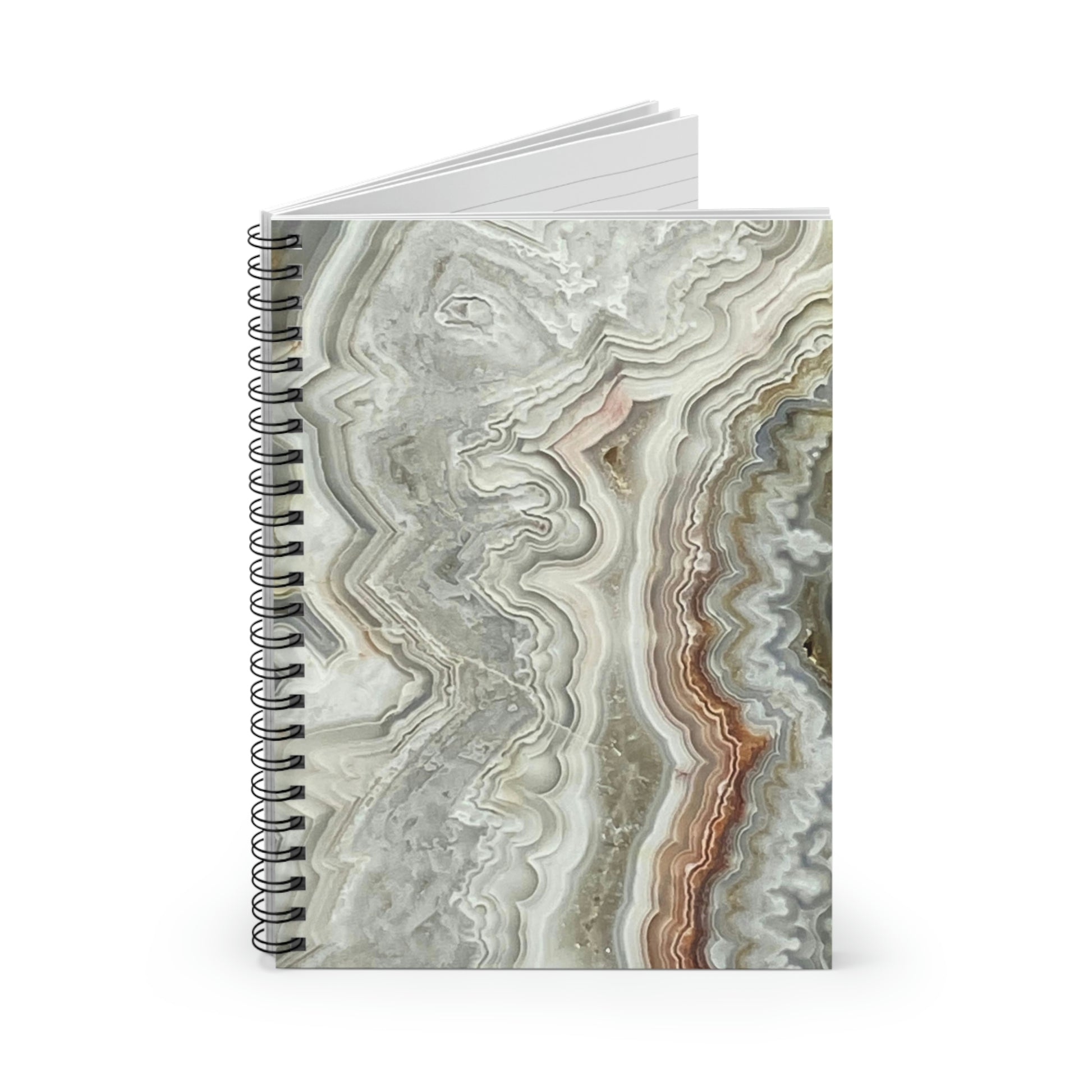 Spiral Notebook with Crazy Lace Agate Design