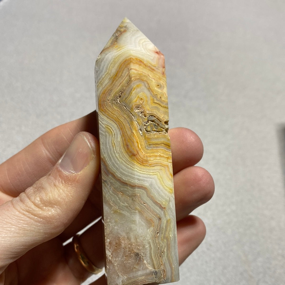 Medium Size Crazy Lace Agate Tower