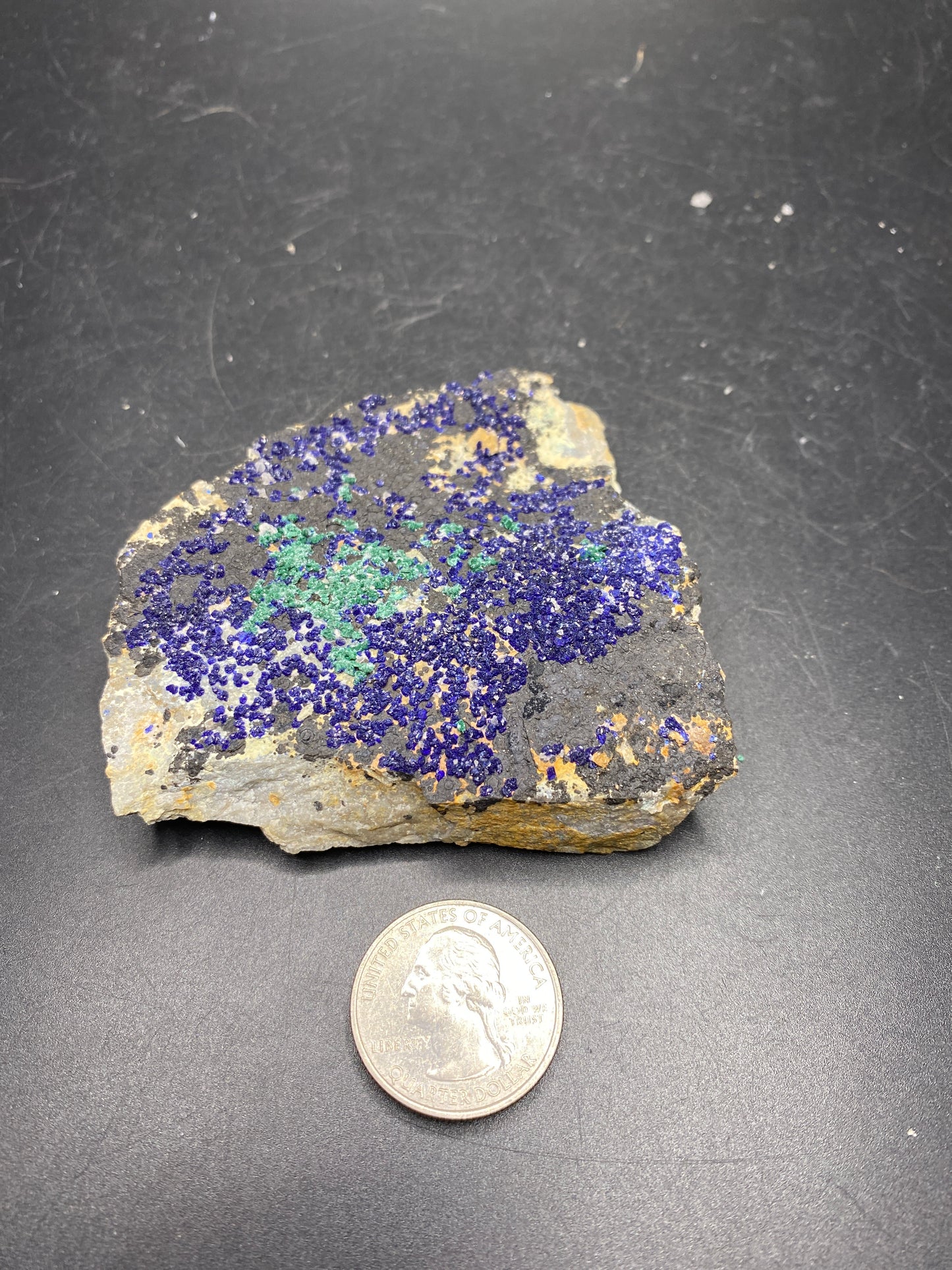 Azurite with Malachite - Morocco