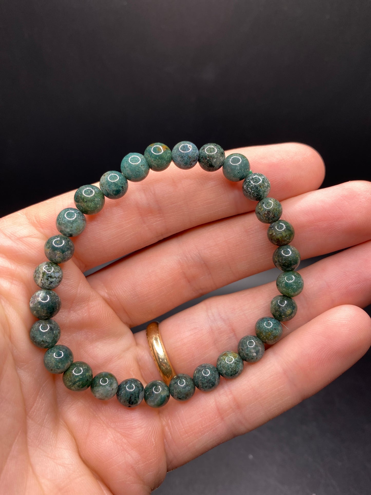 Moss Agate Bracelet - 7-8mm