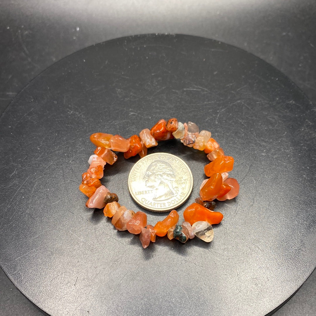 Fire Carnelian Chip Bracelet