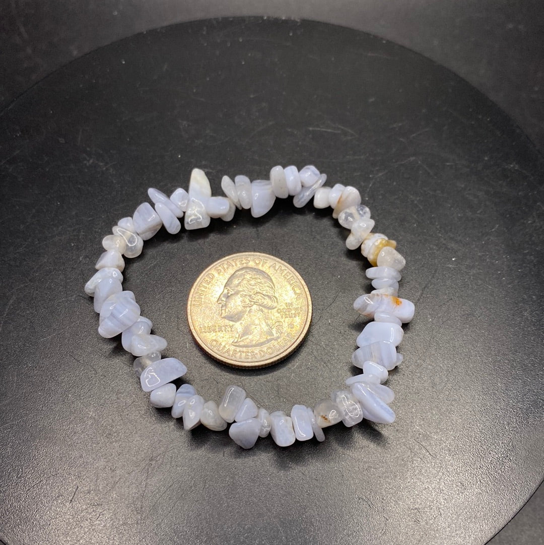 Blue Lace Agate chip bracelet