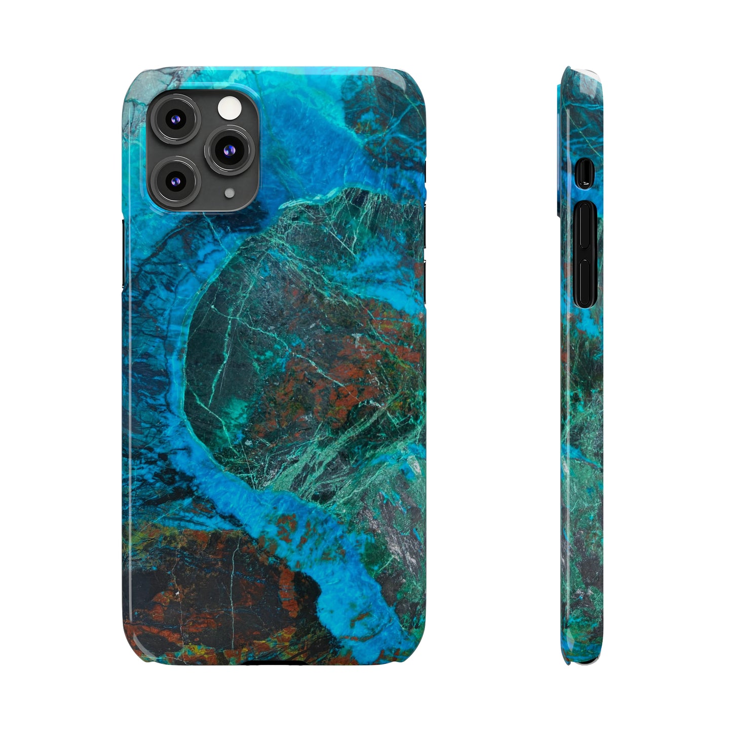 Slim Phone Cases - Chrysocolla Mineral Mix Design A