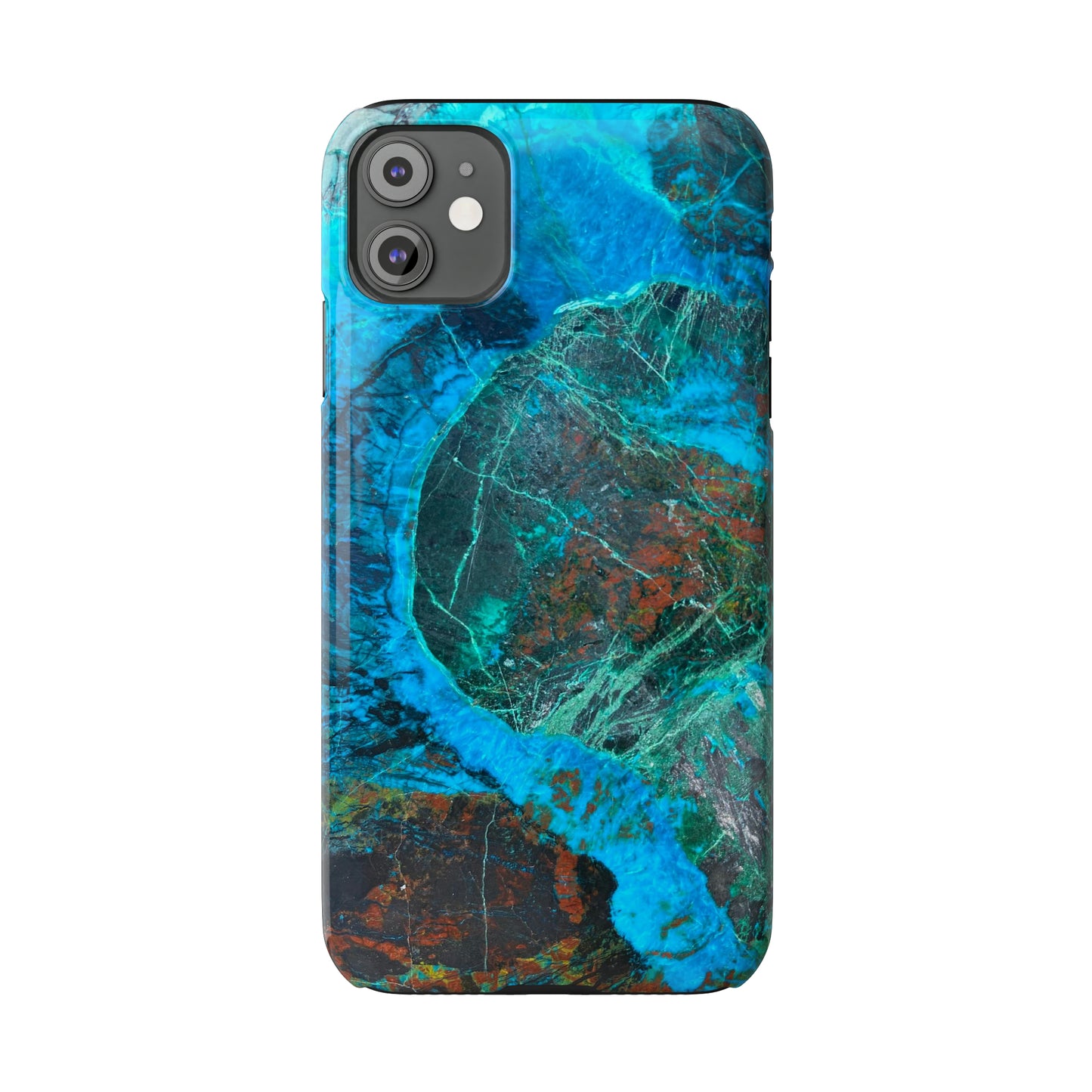 Slim Phone Cases - Chrysocolla Mineral Mix Design A