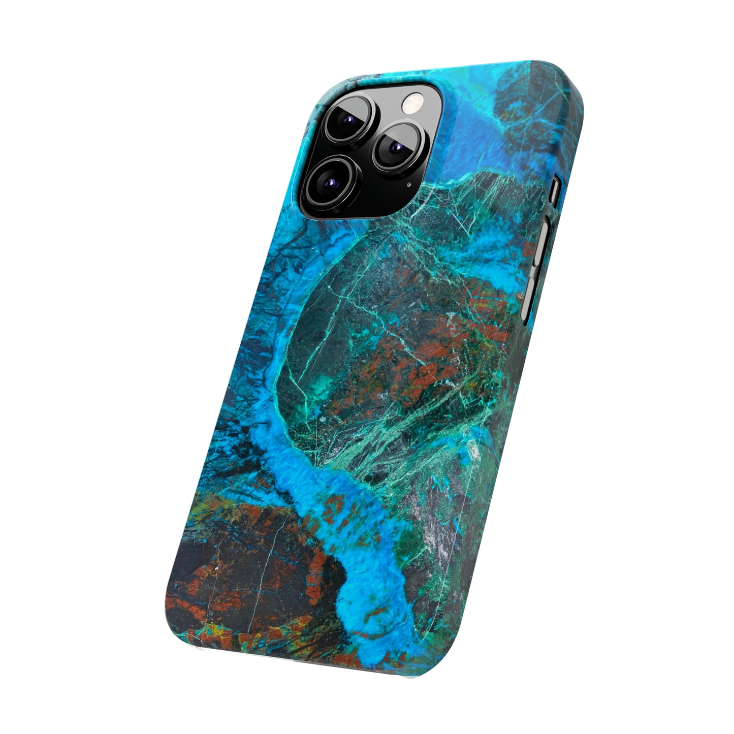 Slim Phone Cases - Chrysocolla Mineral Mix Design A