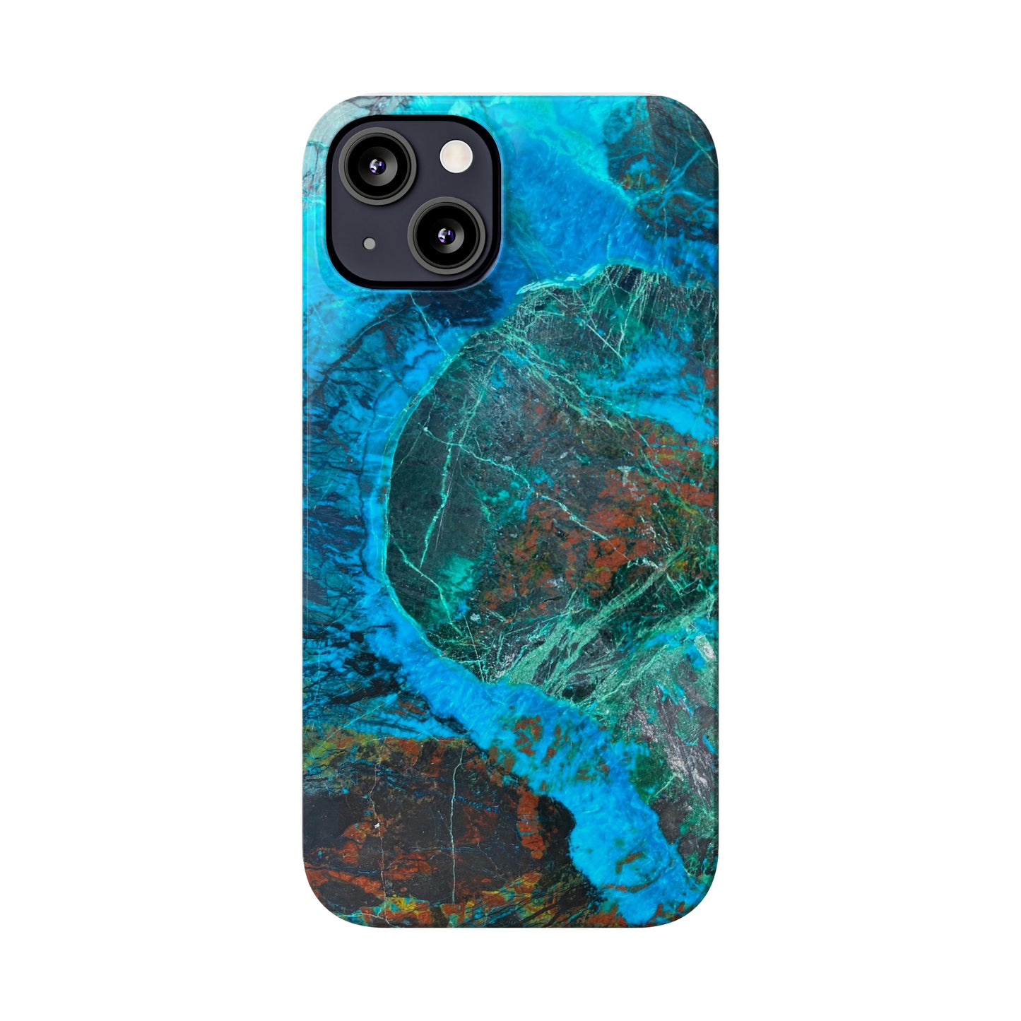 Slim Phone Cases - Chrysocolla Mineral Mix Design A