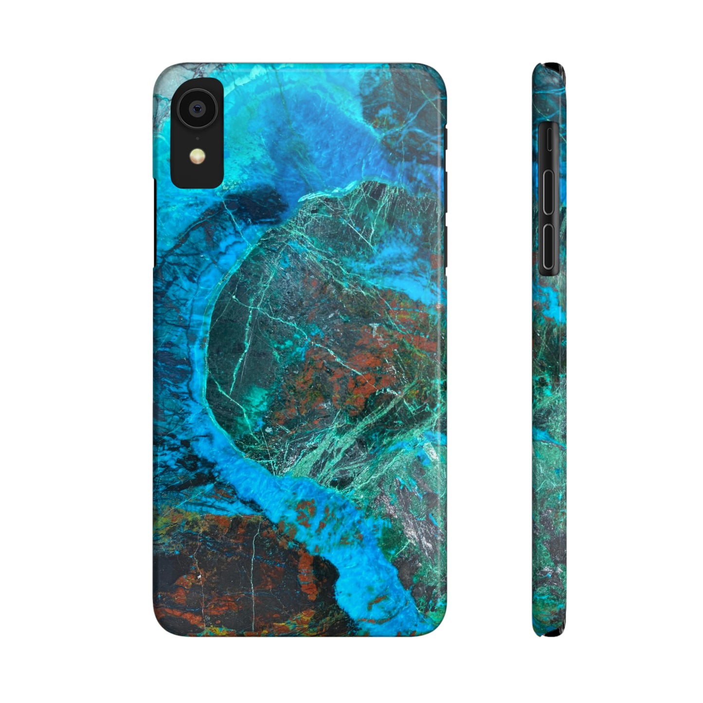 Slim Phone Cases - Chrysocolla Mineral Mix Design A