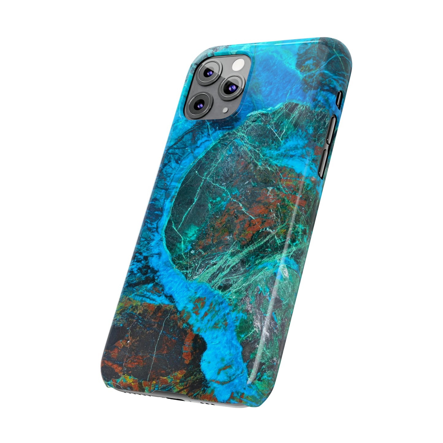 Slim Phone Cases - Chrysocolla Mineral Mix Design A