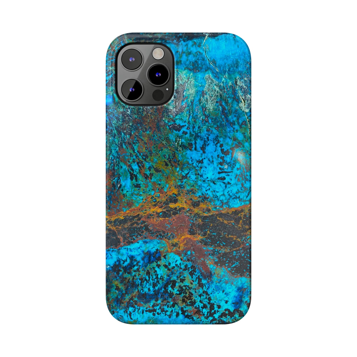 Slim Phone Cases - Chrysocolla Mineral Mix Design C