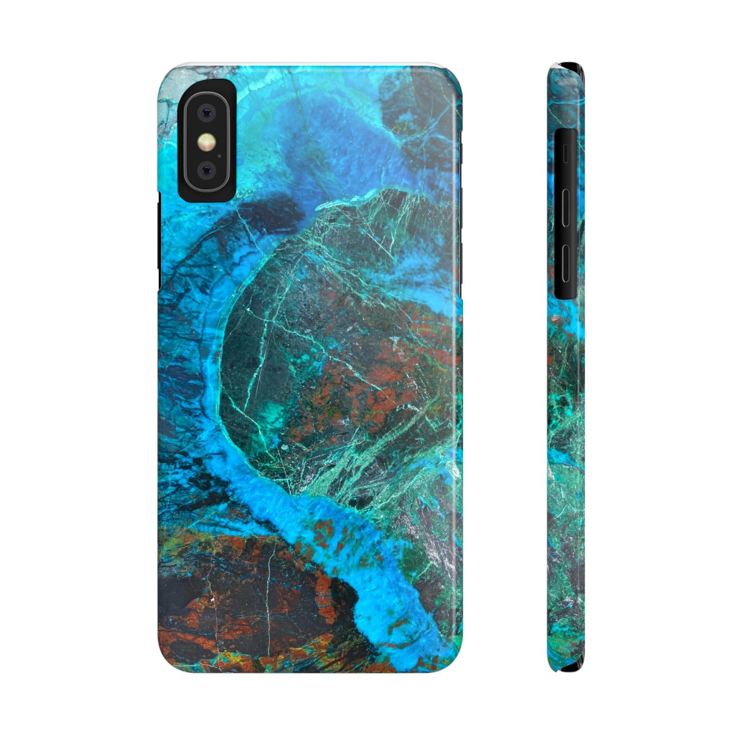 Slim Phone Cases - Chrysocolla Mineral Mix Design A