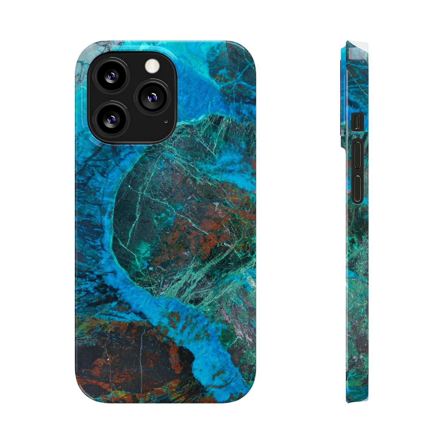 Slim Phone Cases - Chrysocolla Mineral Mix Design A