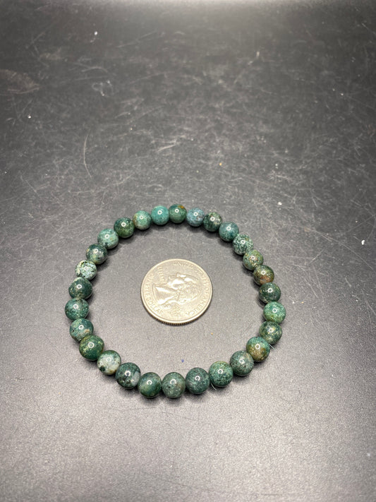 Moss Agate Bracelet - 7-8mm