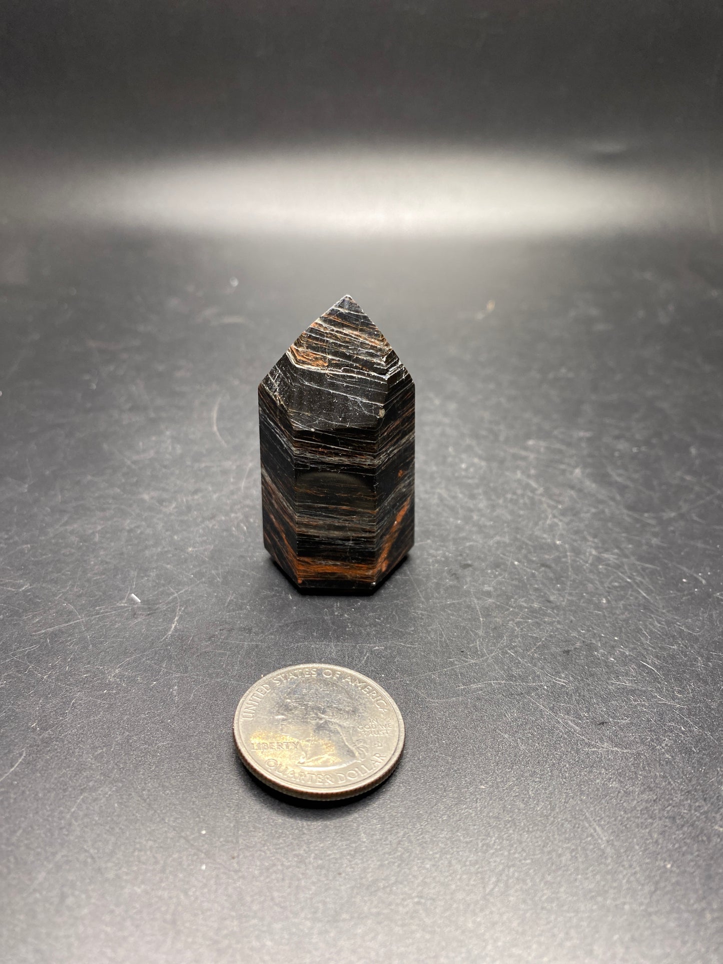 Black Tourmaline with Hematite Towers - Brazil