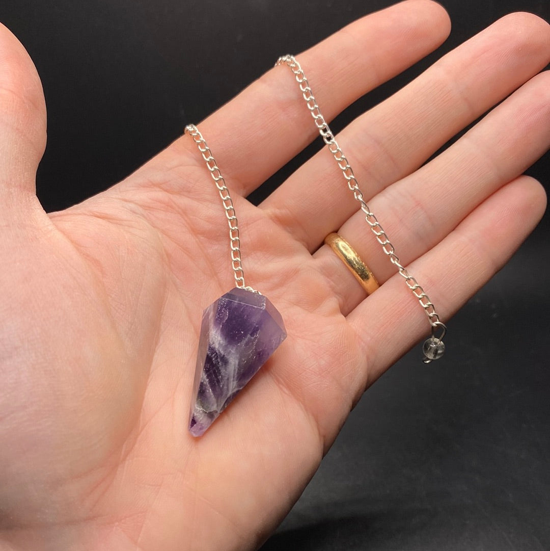 Chevron Amethyst Pendulum