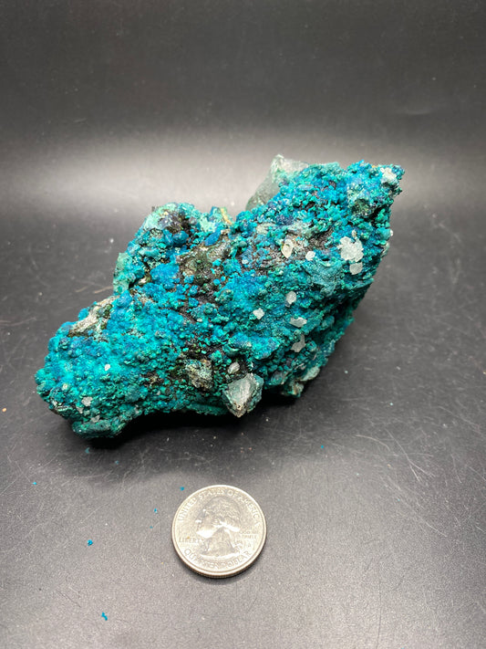 Chrysocolla on Quartz - Tentadora Mine - Peru