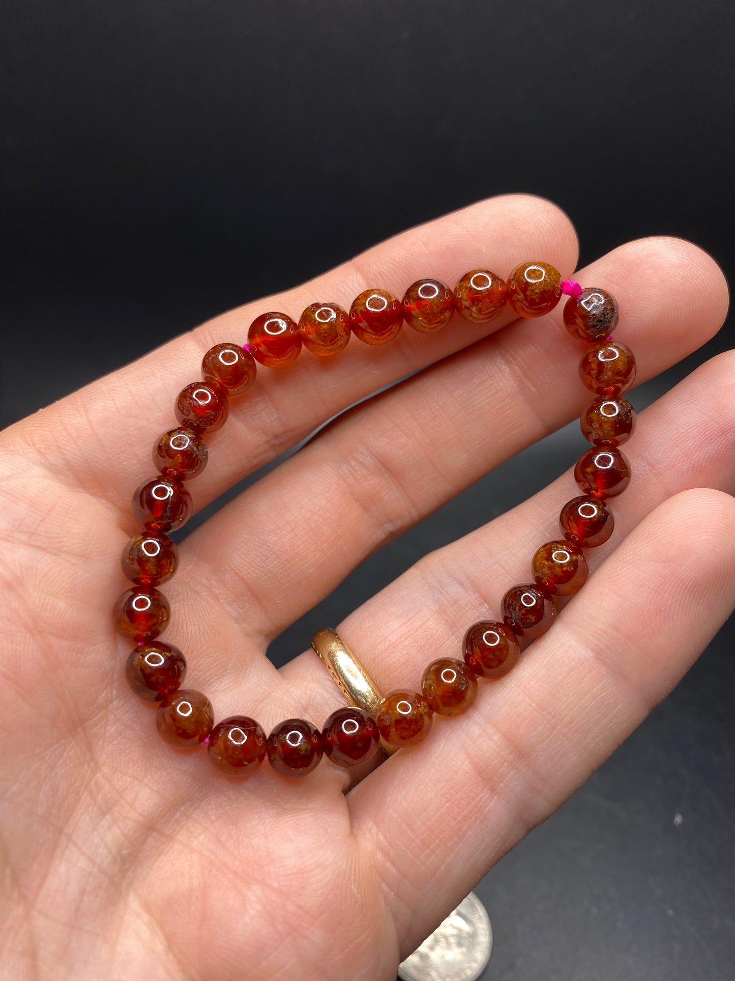 Hessonite Garnet Bracelet - 6-8mm