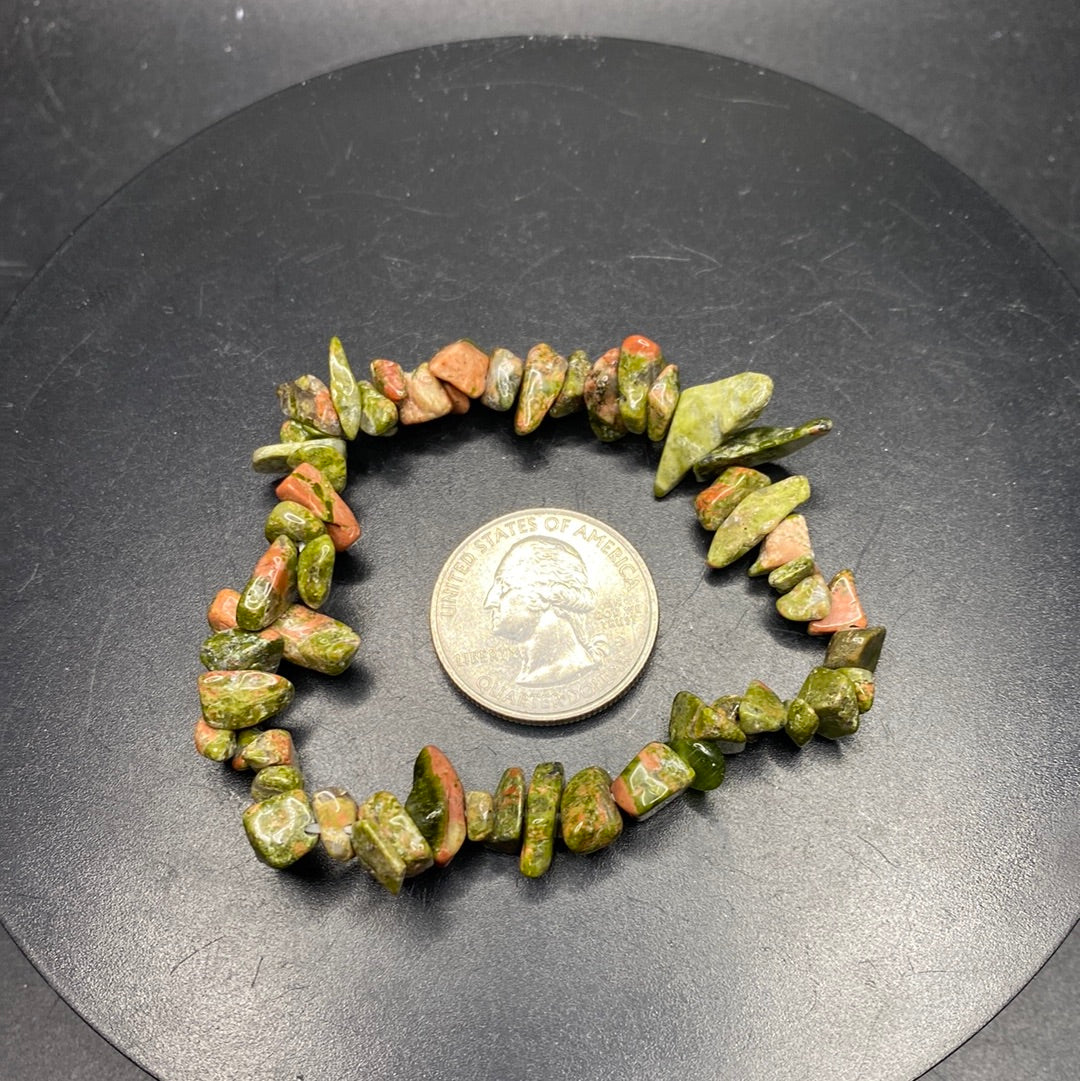 Unakite Chip Bracelet