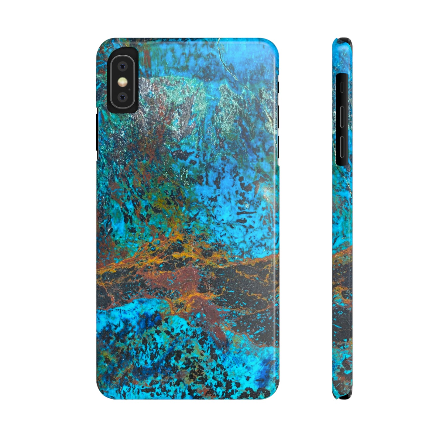 Slim Phone Cases - Chrysocolla Mineral Mix Design C