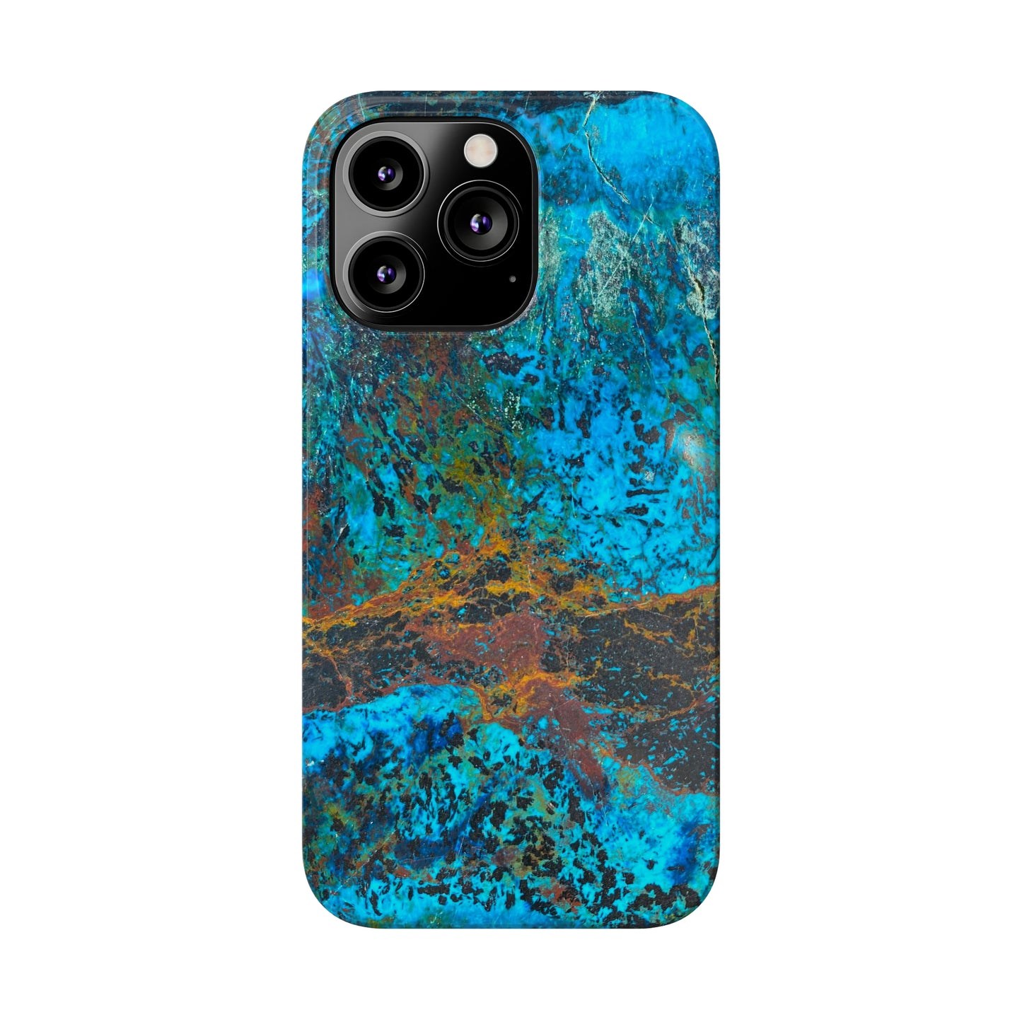 Slim Phone Cases - Chrysocolla Mineral Mix Design C