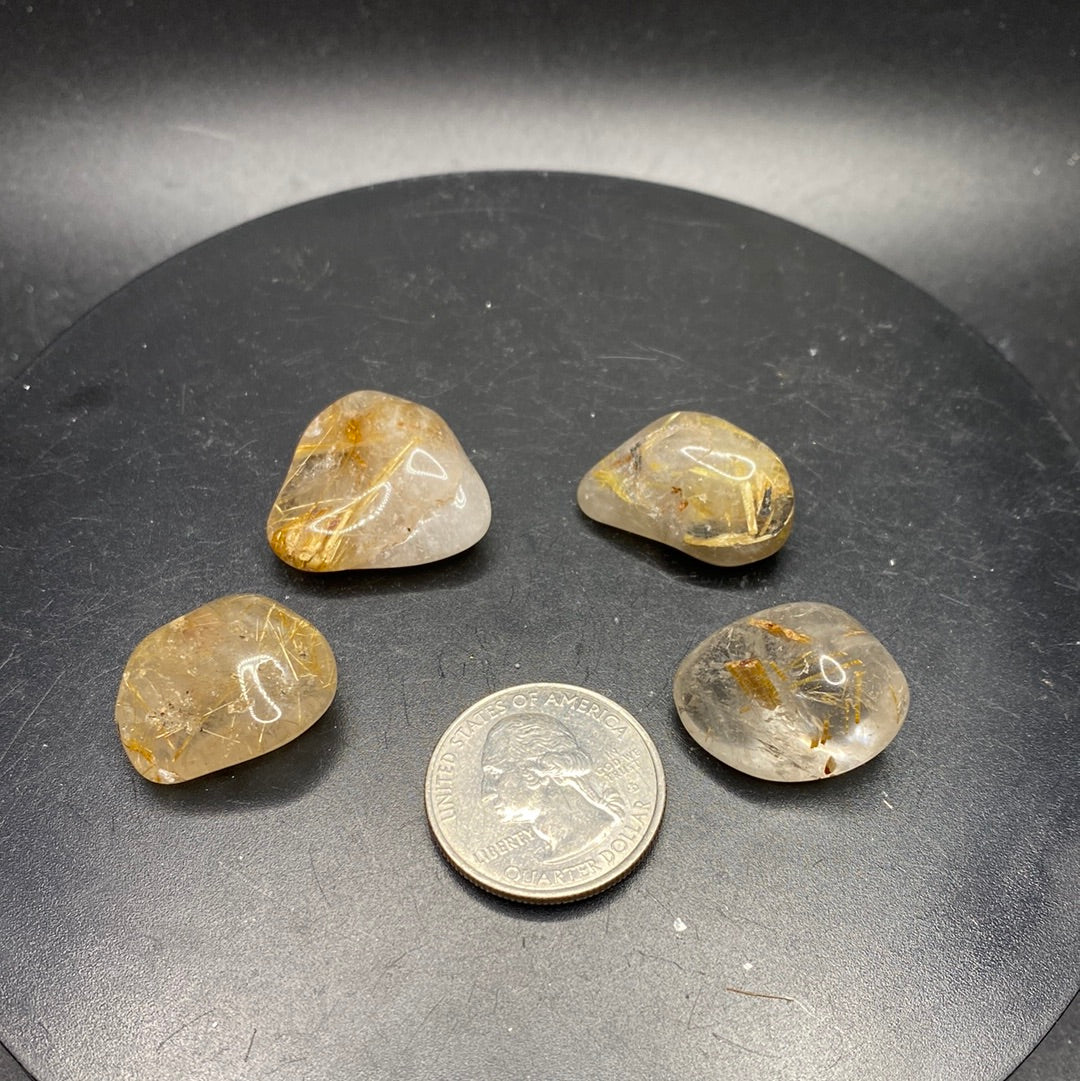 Tumbled Rutile in Quartz