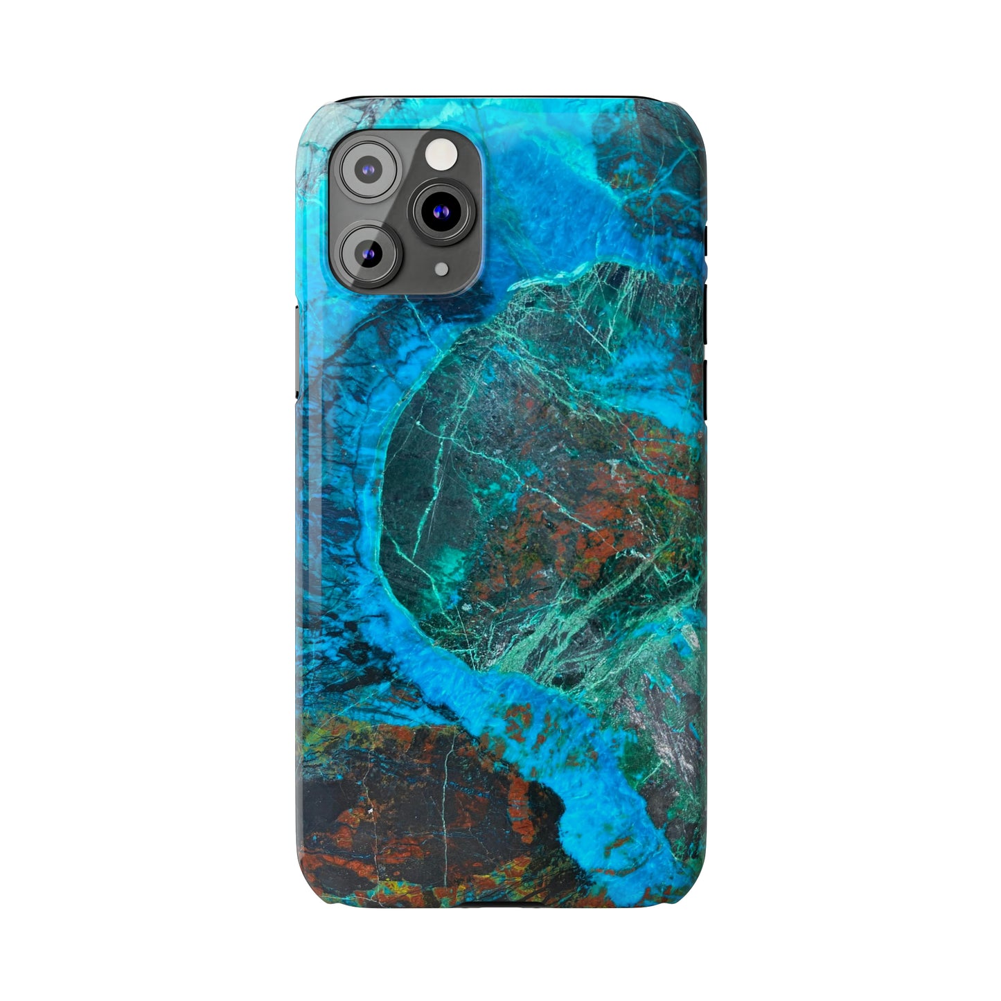 Slim Phone Cases - Chrysocolla Mineral Mix Design A