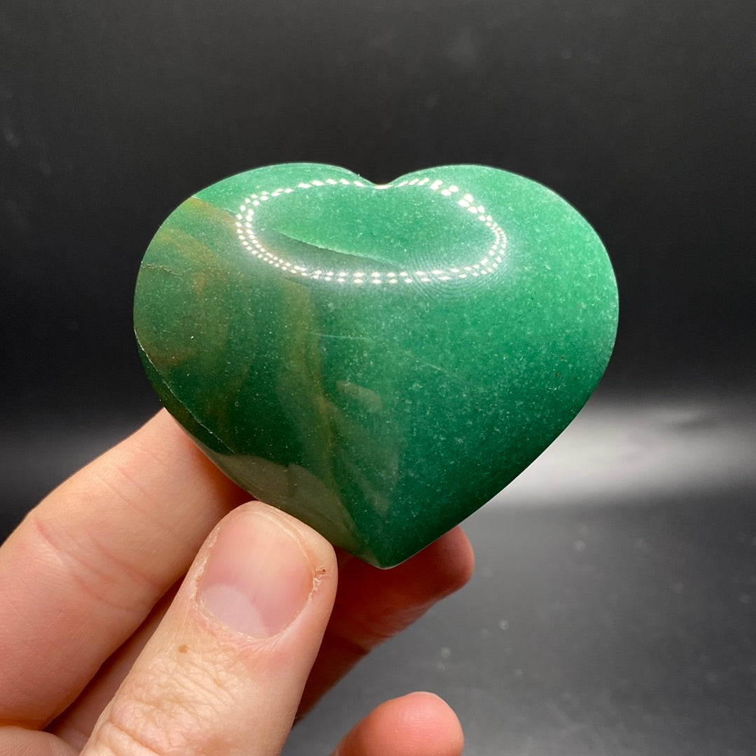 Green Aventurine Hearts