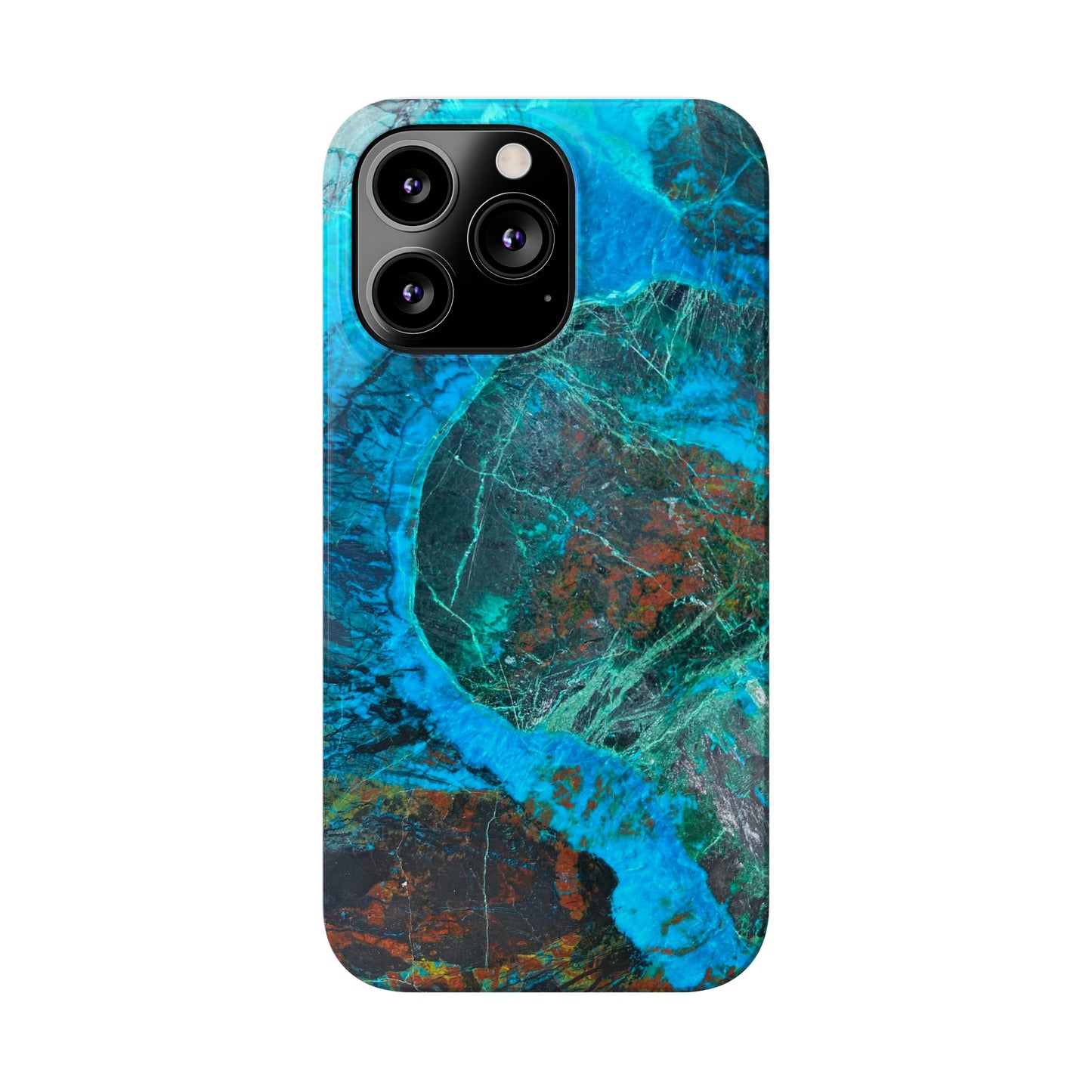 Slim Phone Cases - Chrysocolla Mineral Mix Design A