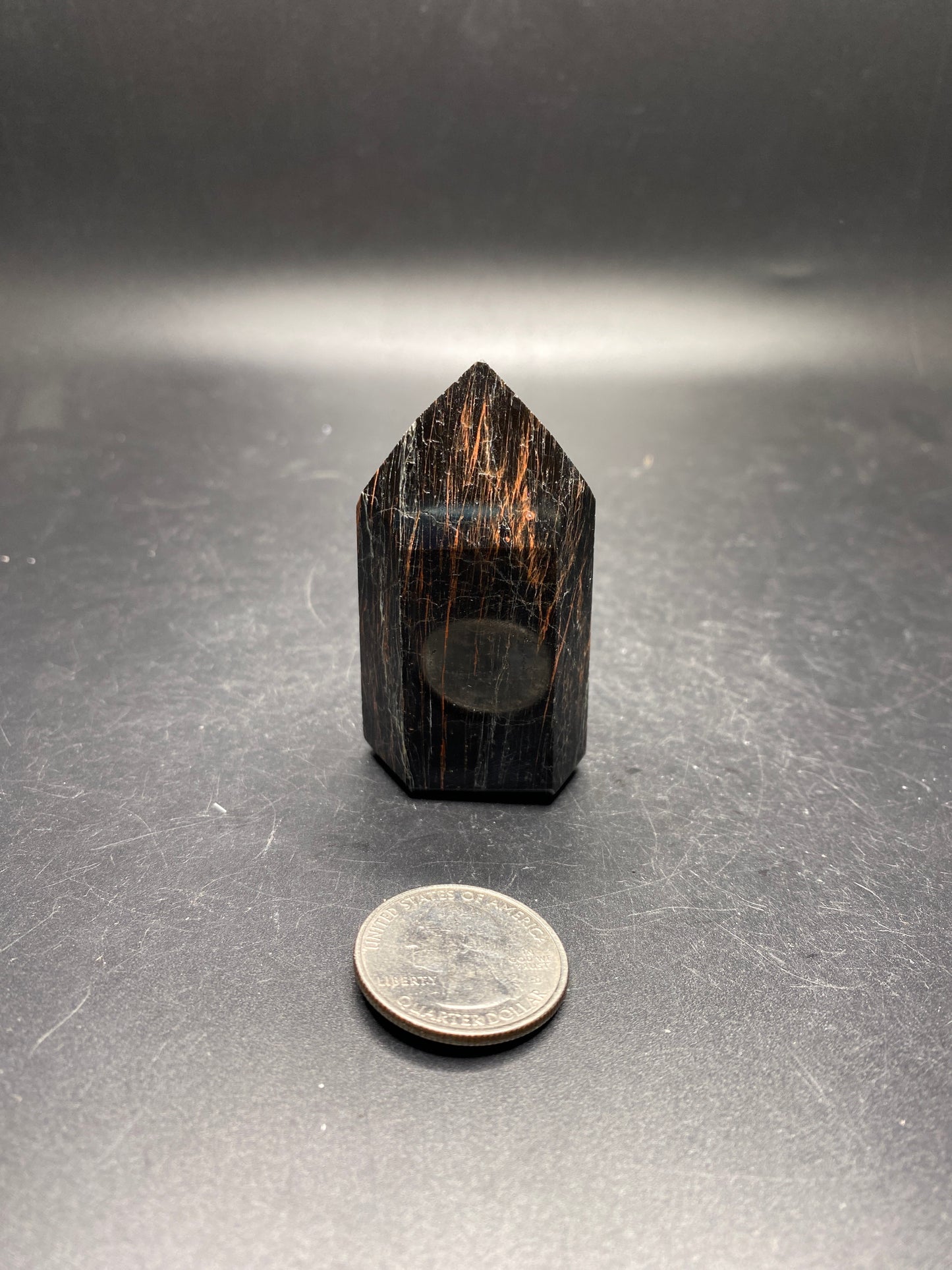 Black Tourmaline with Hematite Towers - Brazil