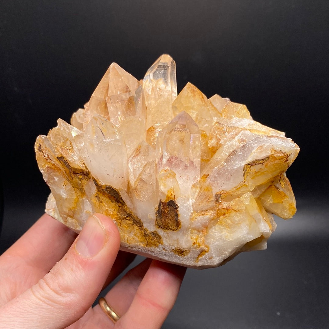 Hematite Phantom Quartz Cluster - India