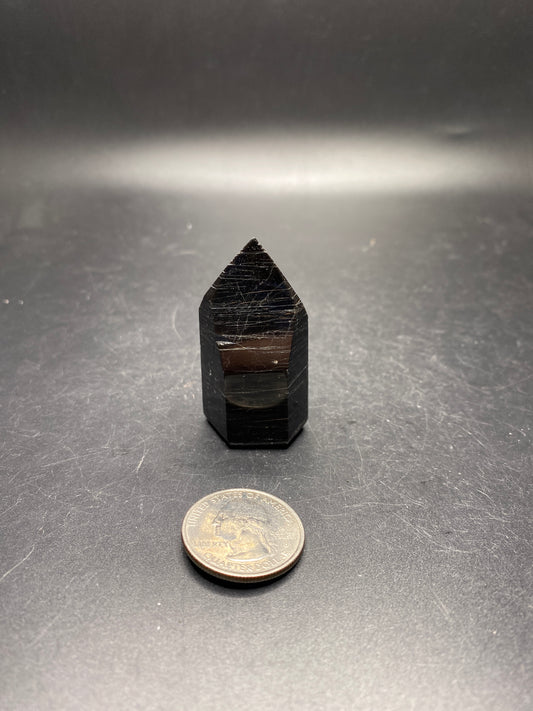 Black Tourmaline with Hematite Towers - Brazil