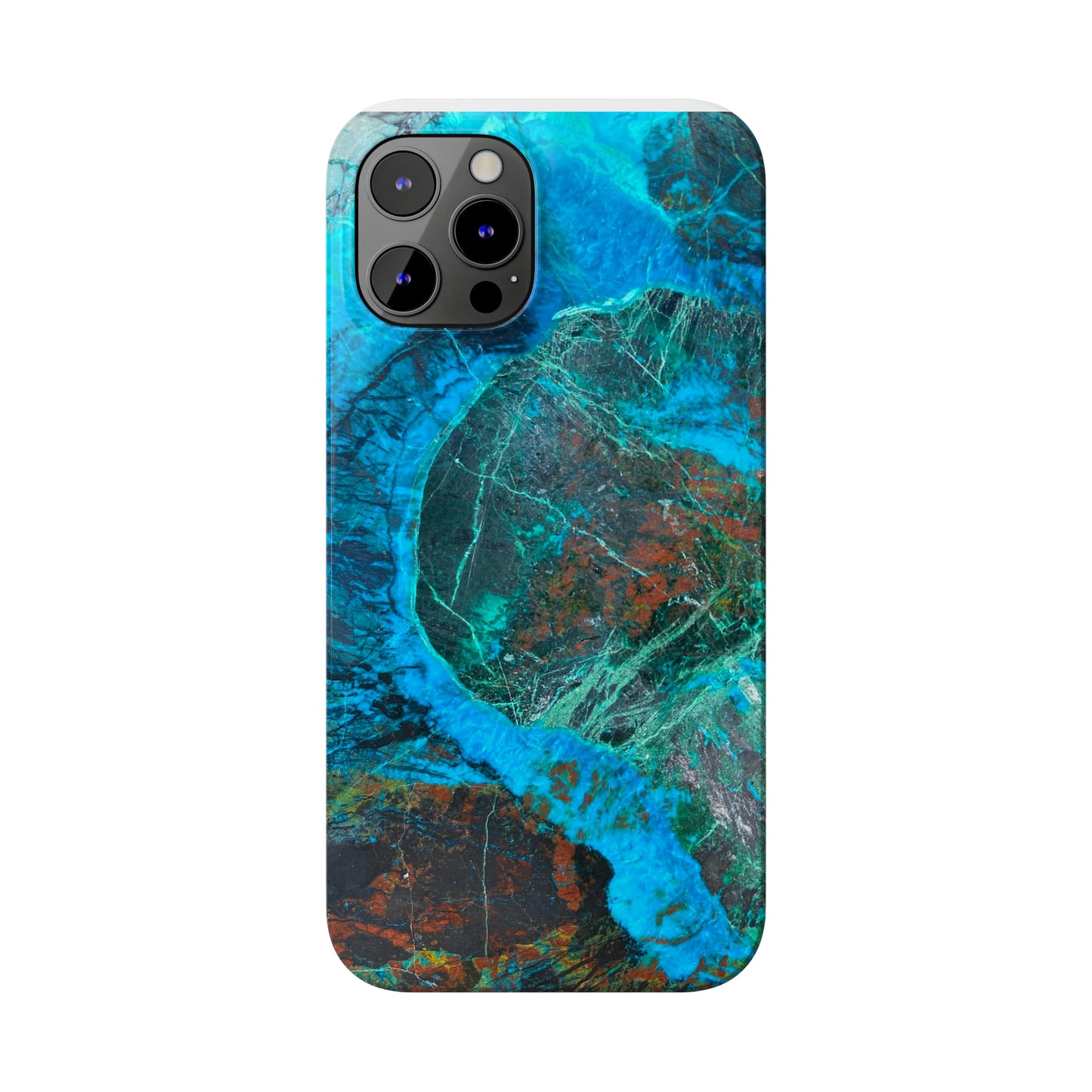 Slim Phone Cases - Chrysocolla Mineral Mix Design A